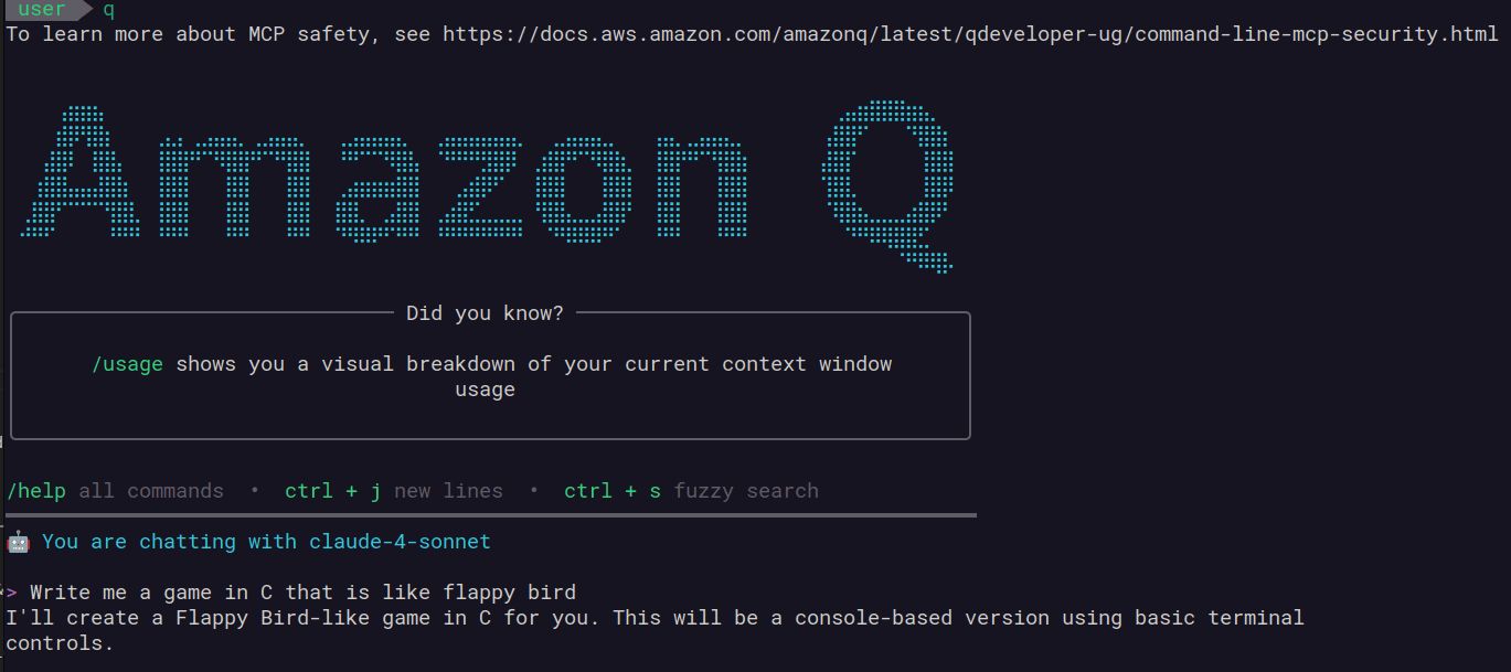 Prompt to Amazon Q